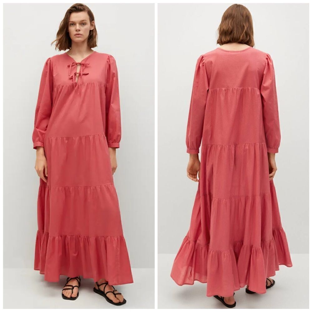 Mango Bow Cotton Dress New
